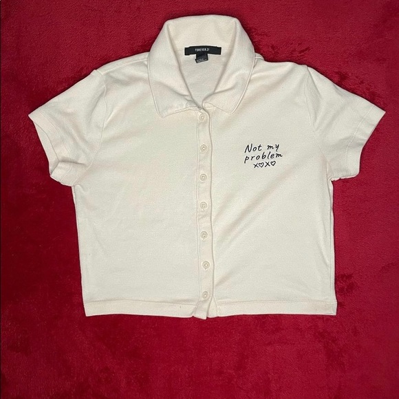 Cream Graphic Collar Shirt - Picture 3 of 3